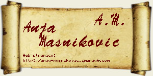 Anja Masniković vizit kartica